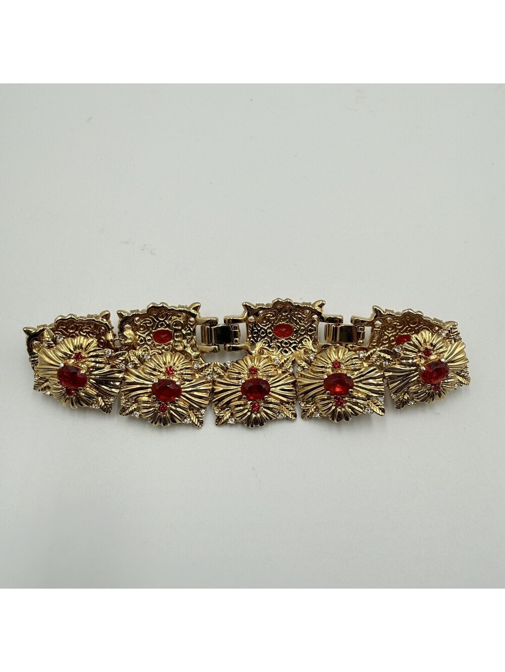 Camrose & Kross JBK Jacqueline Kennedy Vintage Diamanté Ruby Gold Tone Bracelet